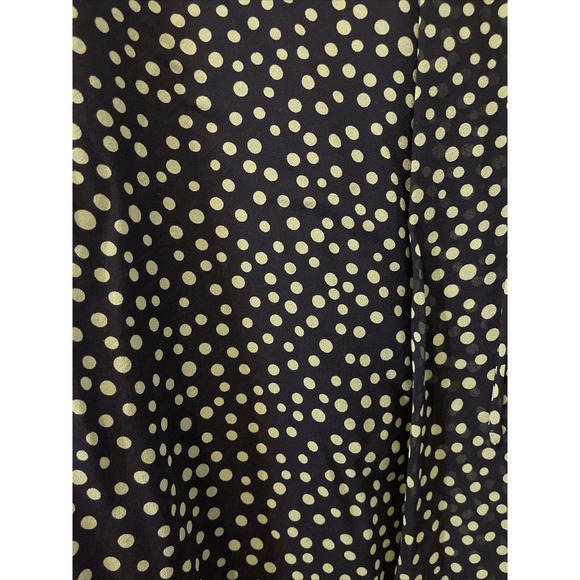 DANA BUCHMAN Black & Green Polka Dot Silk (2) Piece Set Skirt-10 /Top-12 - Picture 11 of 16